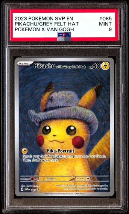 Pikachu with Grey Felt Hat in its PSA 9 slab